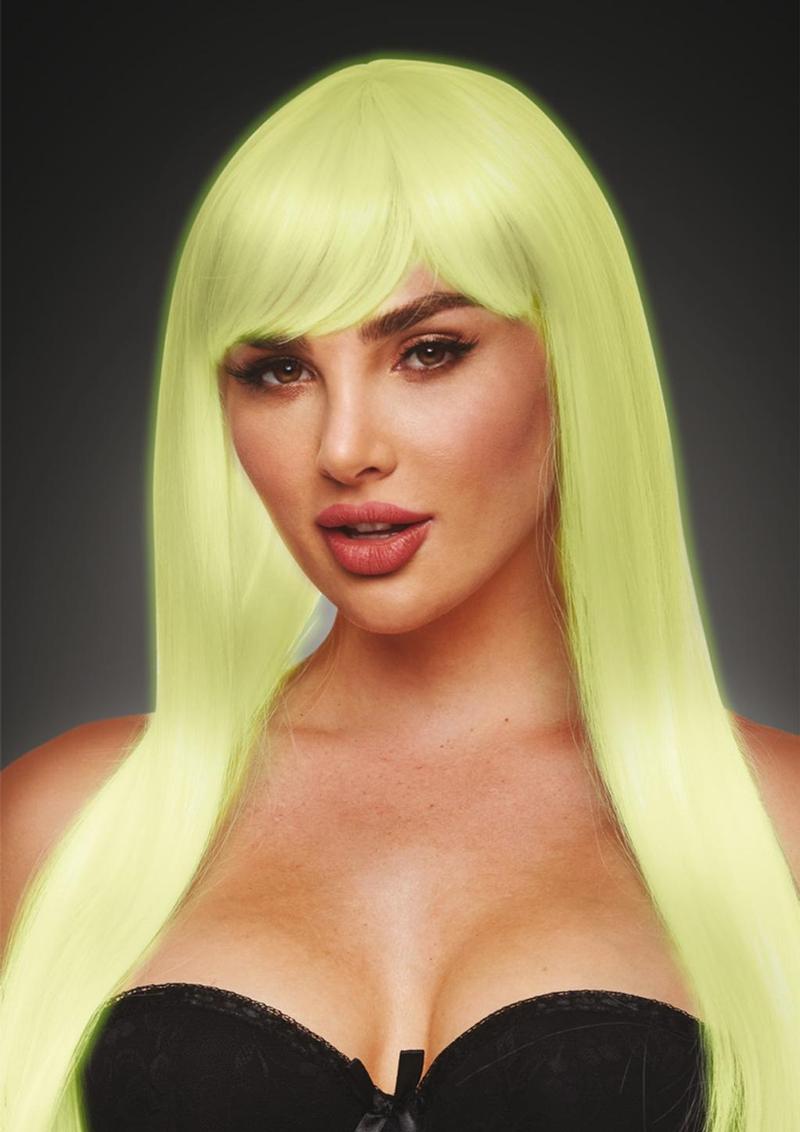 Amber Glow In The Dark Wig - Glow In The Dark/White