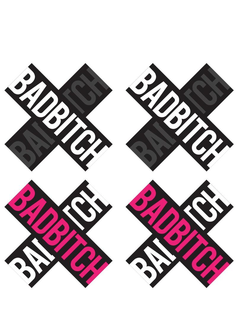 Bad Bitch Pasties - Black/Pink/White