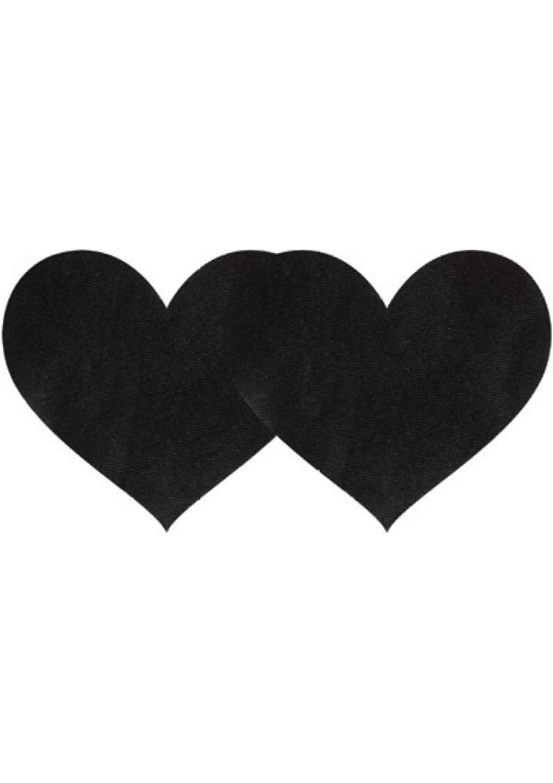 Black Satin Heart - Black - 2pk