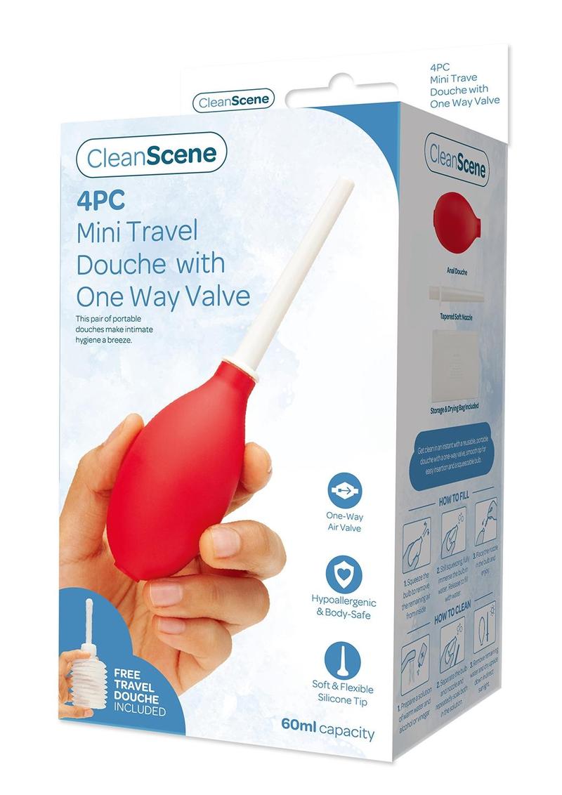 CS Mini Travel Douche W One Way Valve - Red