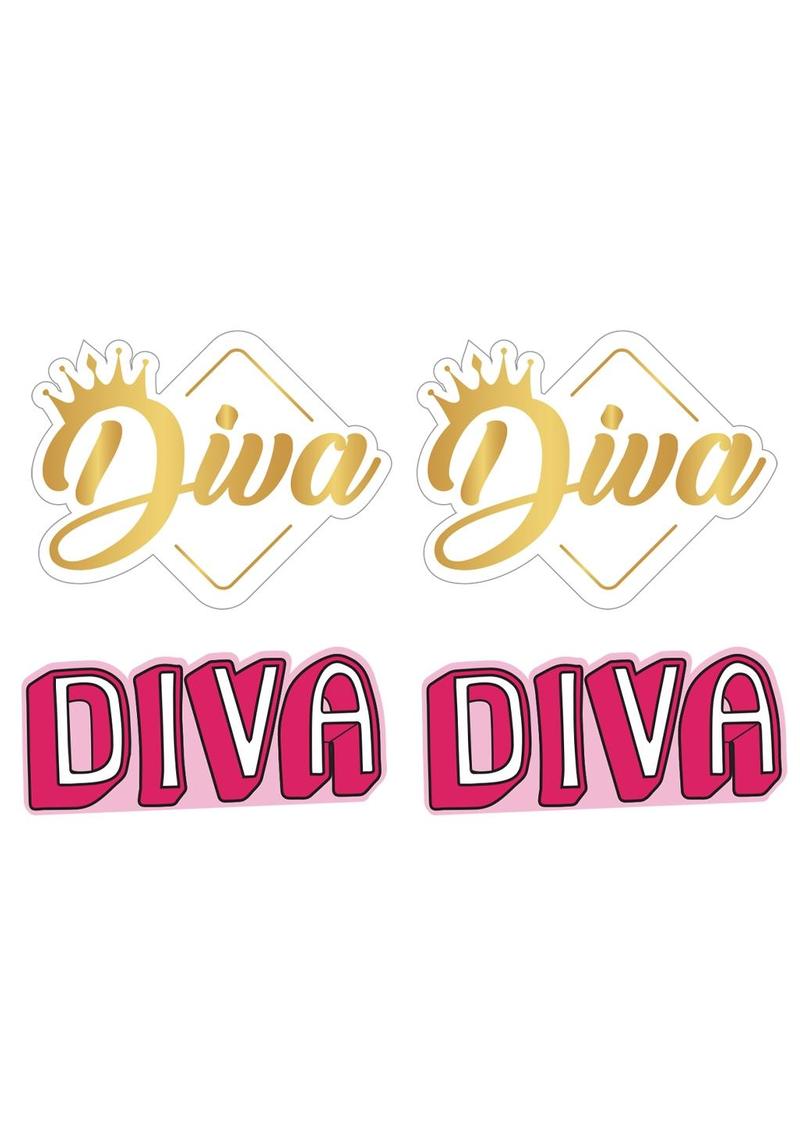 Diva Pasties - Gold/Pink/White