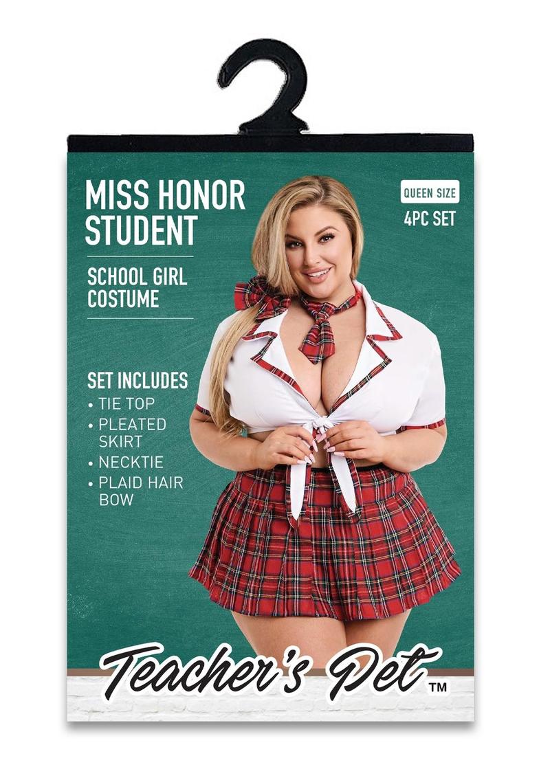 Teacher's Pet Miss Honor Student 4 Piece Schoolgirl Costume Set