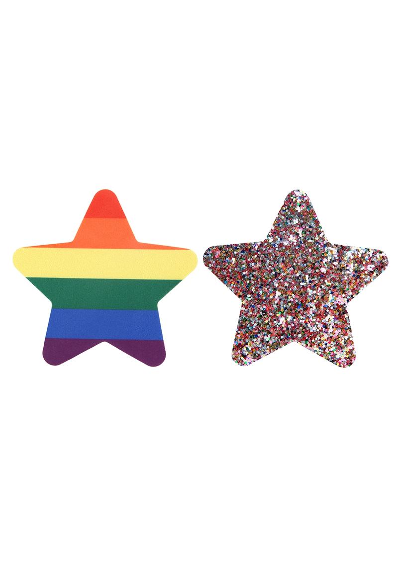 Pride Rainbow Glitter Stars - Rainbow