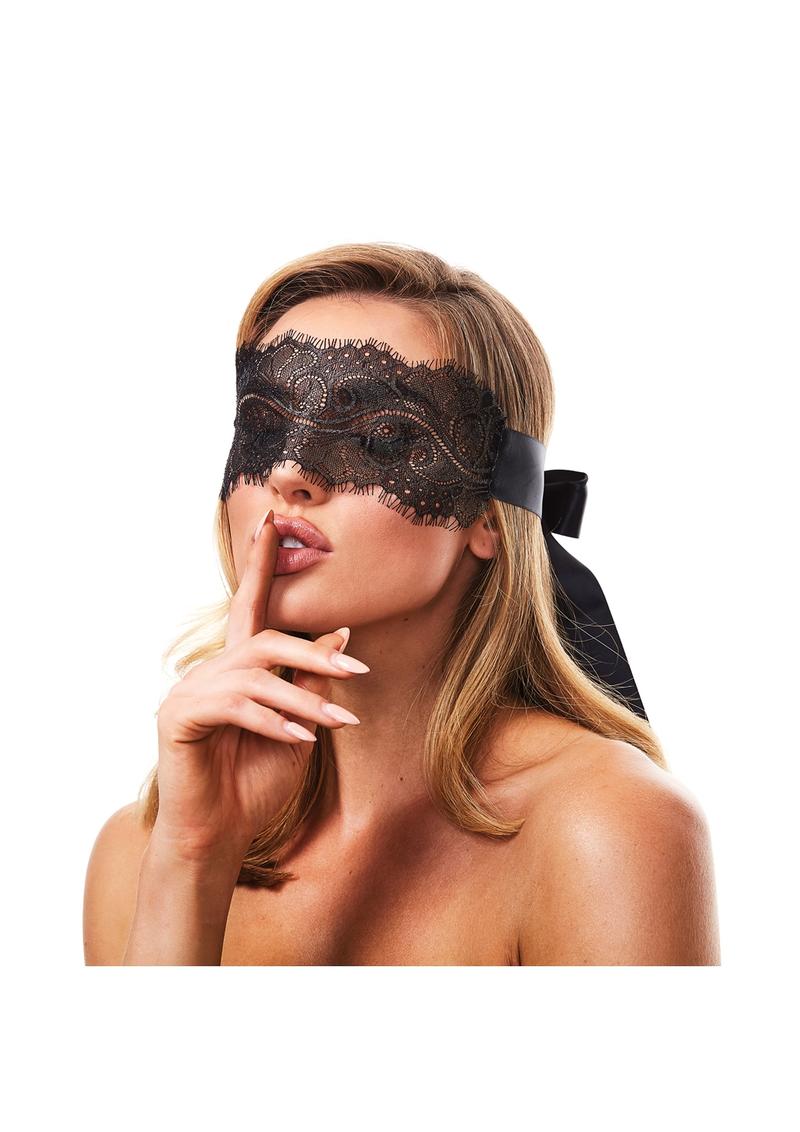 Secret Kisses - Lace Blindfold - Black