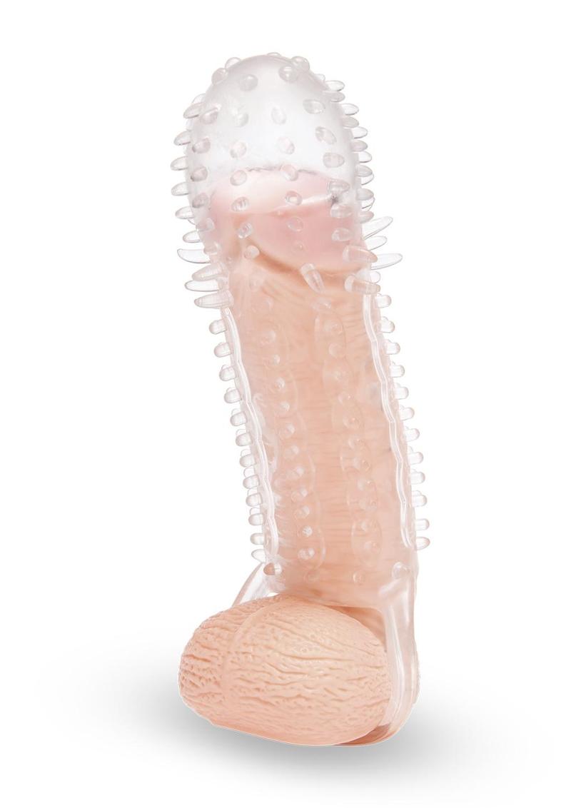 Su Clr Textured Penis Xtndr W/ Ball Loop - Clear